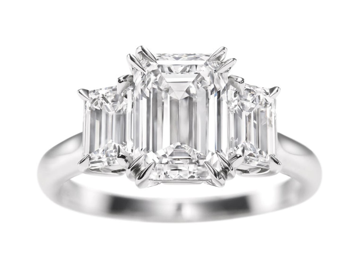 Harry winston 3 stone shop ring